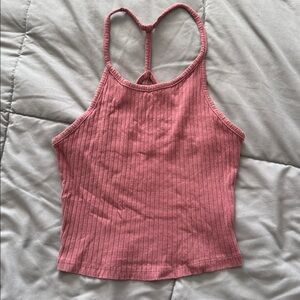 Dusty Pink Ribbed Tank Top (XS)